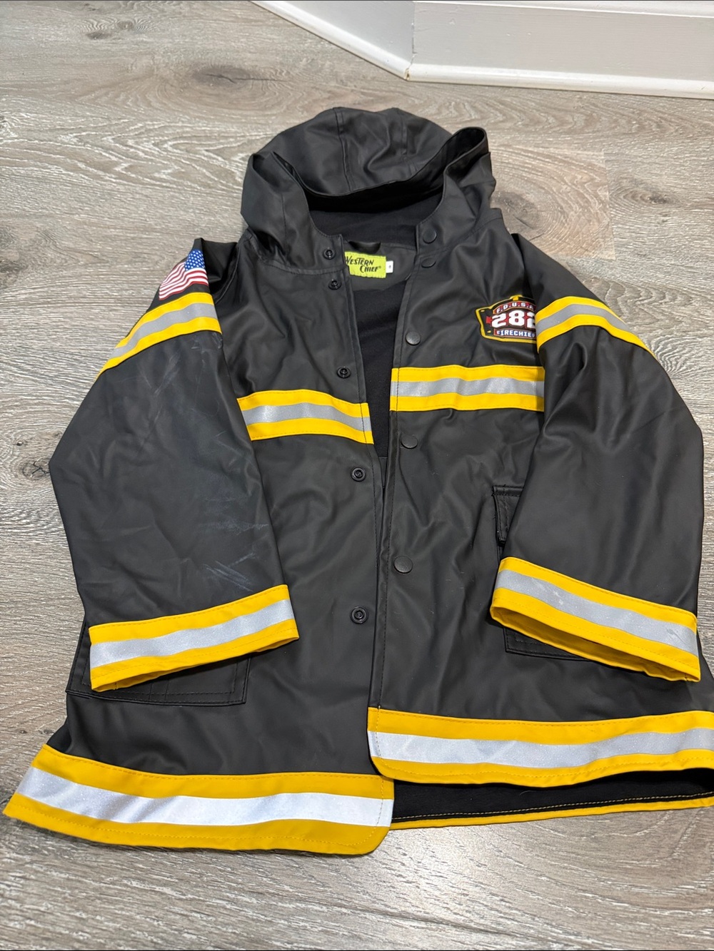 Kids Black & Yellow Firefighter Jacket